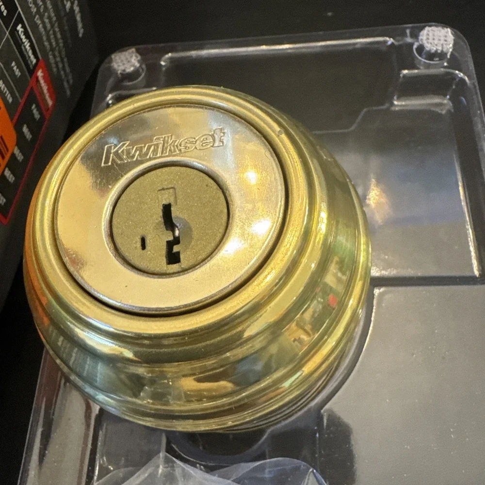 Kwikset Polished Brass Single Cylinder‎ Deadbolt/Keyed Security 99800-120